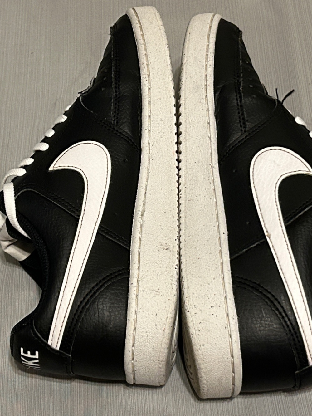 Nike Court Vision Black and White Low-Top Leather Sneakers - Picture 6 of 6